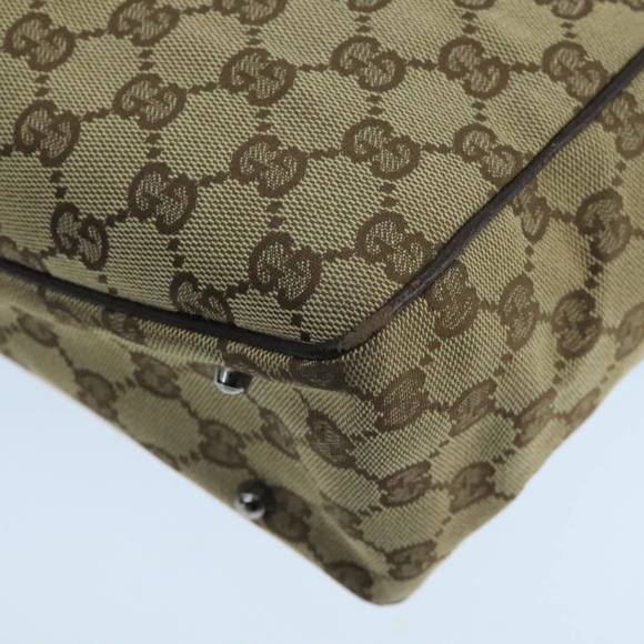 GUCCI GG Canvas Hand Bag Beige Brown Silver 113019 Auth 103326 - Picture 13 of 16